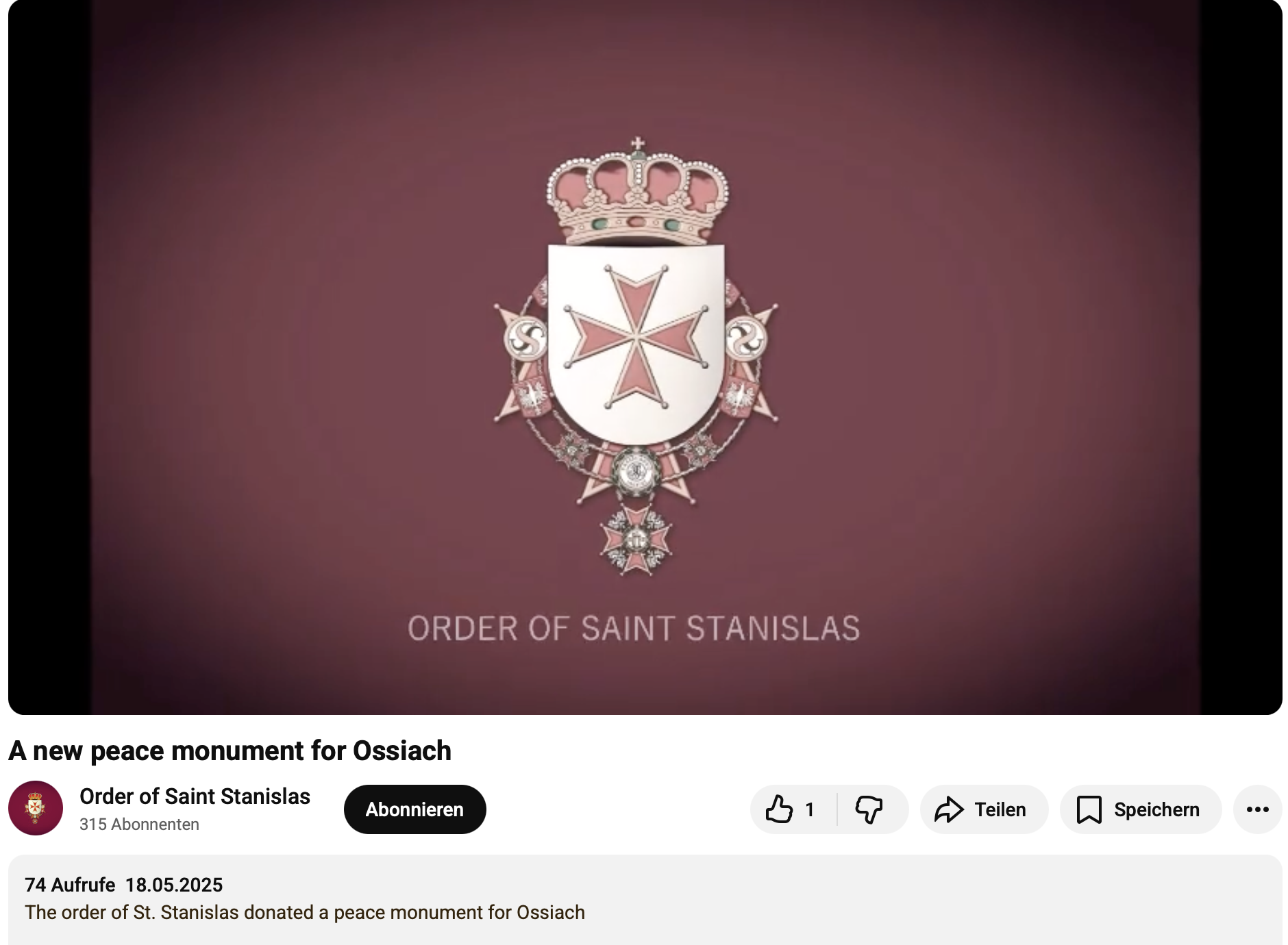 A new peace monument for Ossiach 18.05.2025