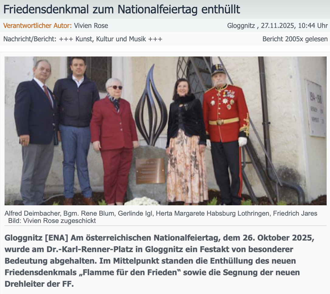 Denkmalenthüllung 26. Oktober 2025