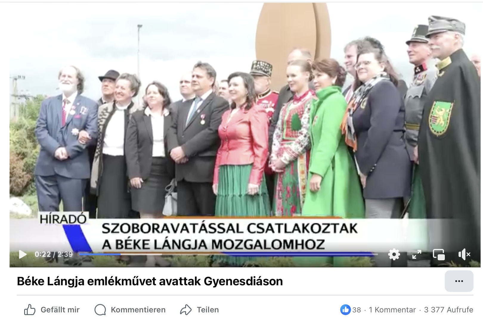 Flame of Peace Denkmal Enthüllung in Gyenesdiás  am Balaton in Ungarn 05.2025