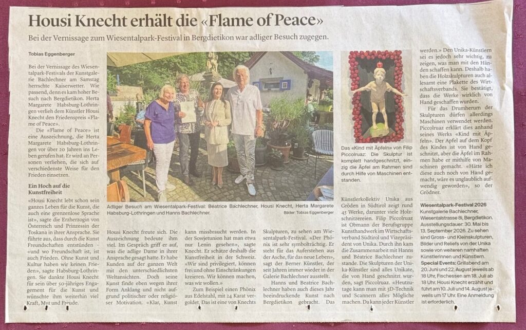 Zeitungsartikel Limmattaler Zeitung ( Schweiz ) vom 1.6.2026